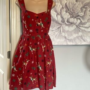 Modcloth Fit and Flare Reindeer Dress Sz XL